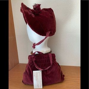 Vintage 1938 Velvet Bonnet Muff Gone With Wind
